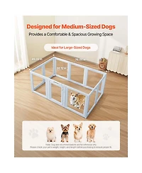 Aostirmotor 76" Dog Whelping Box with Transparent Window Playpen for Large Dogs