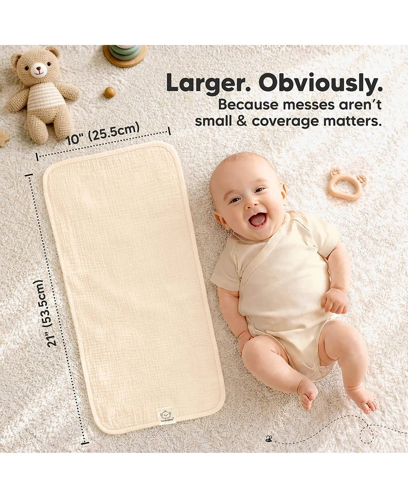 KeaBabies Kids 10-Pack Lyra Muslin Burp Cloths Boy, Girl, Soft Cotton Burping for Newborn