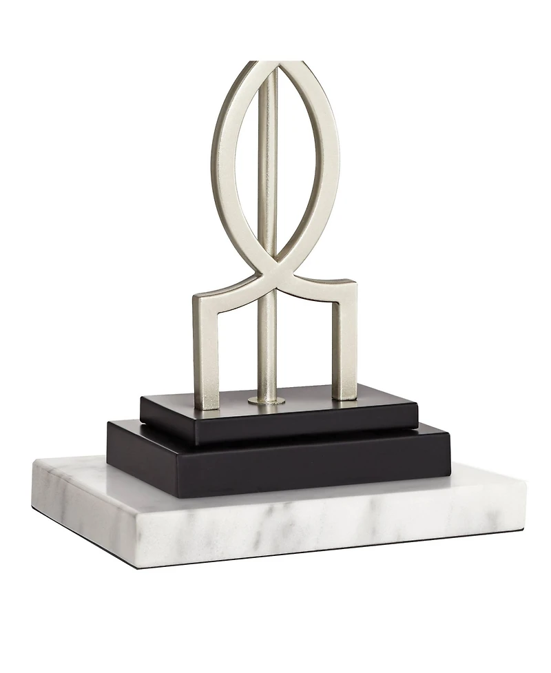 360 Lighting Evan Modern Table Lamps Set of 2 with Risers 28 1/2" Tall Brushed Nickel with Usb Charging Port for Bedroom Living Room