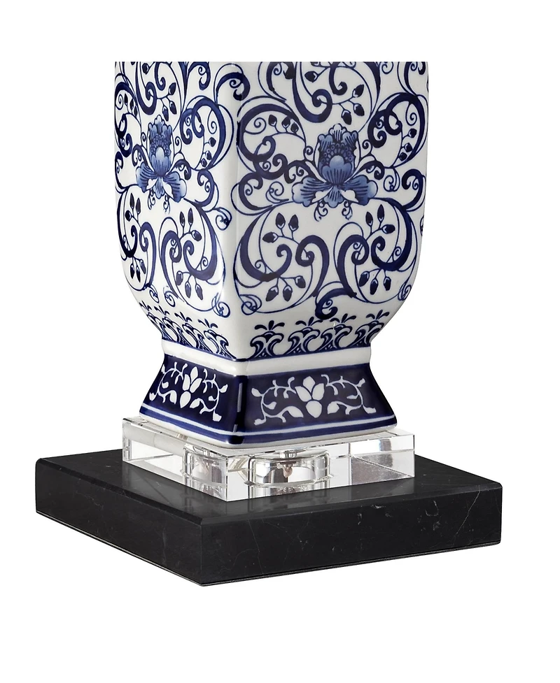 Barnes & Ivy 28" Tall Iris Asian Floral Jar Table Lamp with Marble Base