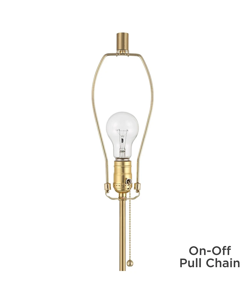 Possini Euro Design Paige 28 1/2" Tall Skinny Buffet Console End Table Lamp Pull Chain Gold Brass Finish Metal Marble Living Room