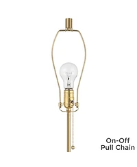 Possini Euro Design Paige 28 1/2" Tall Skinny Buffet Console End Table Lamp Pull Chain Gold Brass Finish Metal Marble Living Room