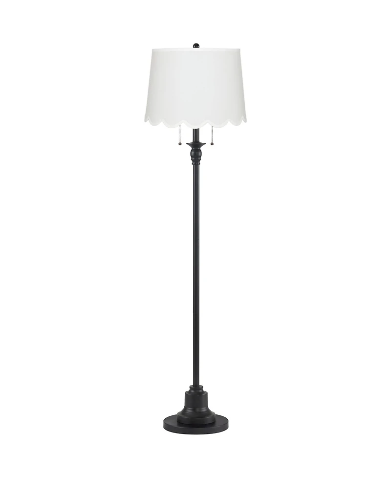 360 Lighting Dyna 58" High Scalloped Shade 2-Light Floor Lamp