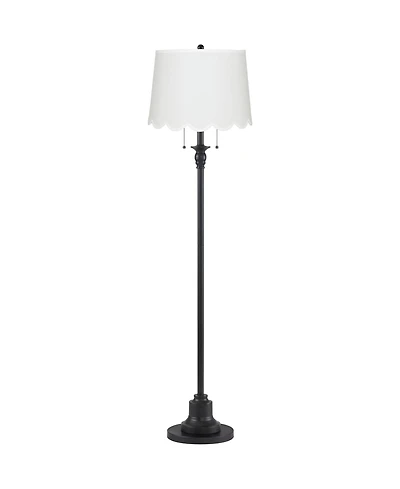 360 Lighting Dyna 58" High Scalloped Shade 2-Light Floor Lamp