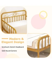 Gouun Bed Frame with Headboard and Safety Side Guardrails