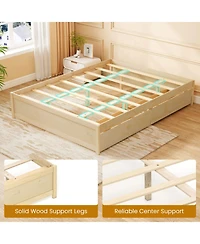 Gouun Bed Frame with 2 Rolling Storage Drawers