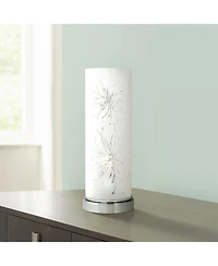 360 Lighting Modern Accent Table Lamp 14 1/4" High Metal Glass Cylinder Shade for Bedroom House Bedside Nightstand