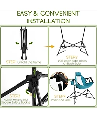 Rainsken Outdoor Hammock Chairs Set of 2, Portable Folding Rocking Chair with Adjustable Back and Carry Bag, Oversized Recliner for Travel, Camping