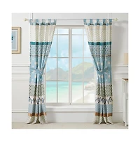 Greenland Home Fashions Thalia Stylized Florals and Geometric Prints Bohemian Ultimate Comfort Panel Pair Each Panel 42"x84"