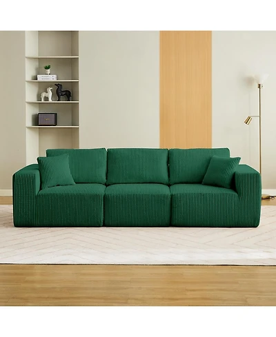 gaomon 108" Cloud Sectional Sofa with Chaise, Modular Corduroy Couch, No Assembly, Convertible Sleeper