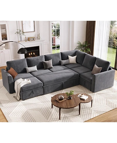 gaomon Sectional Sleeper Sofa with Pull-Out Bed