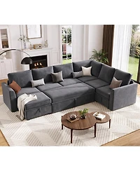 gaomon Sectional Sleeper Sofa with Pull-Out Bed
