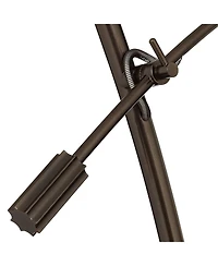 Possini Euro Design Modern Arc Floor Lamp with Usb Charging Port 69" Tall Bronze Drum Shade Adjustable Arm Living Room