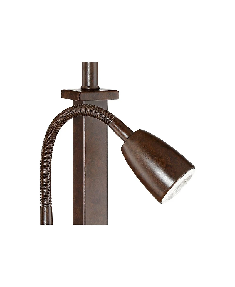 Possini Euro Design Deacon 26" High Industrial Desk Lamps Set of 2 Usb Port Ac Power Outlet Gooseneck Bronze Finish Metal Charging