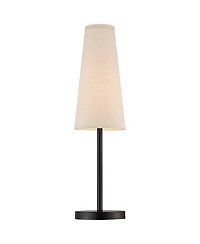 360 Lighting Modern Table Lamps 26" High Set of 2 Dark Espresso Bronze Metal Off Linen Cone Shade for Bedroom Living Room House Home Nightstand