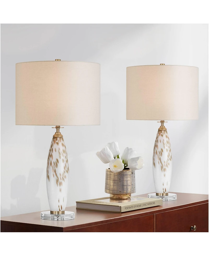 360 Lighting Melina 27 1/2" High Glass Table Lamp Set of 2