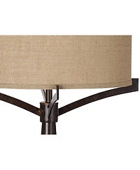 Franklin Iron Works 31.5" Tall Rustic Farmhouse Table Lamp with Usb Charging Port