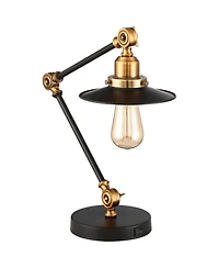 360 Lighting Taurus 20" High Small Farmhouse Desk Lamps Set of 2 Usb Ports Adjustable Home Office Charging