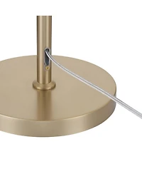 Possini Euro Design Possini Euro Brella 58"H Gold Rattan 2-Light Pull-Chain Floor Lamp