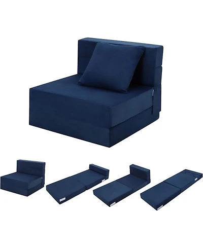 gaomon Convertible Folding Sofa Bed, Memory Foam Futon Sleeper with Pillow for Living Room and Guest Room
