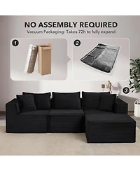 gaomon 108" Cloud Sectional Sofa, Modular Boneless Couch with Memory Foam, No Assembly