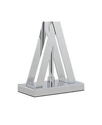 Possini Euro Design Proxima 28" Tall X-Shaped Modern Table Lamps Set of 2 Silver Chrome Finish Metal Living Room Bedroom Bedside