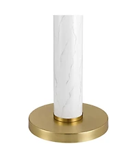 Possini Euro Design Bellini Modern 65" Tall Standing Floor Lamp with Tray Table Usb Port Pull Chain Gold Metal Faux Marble Finish