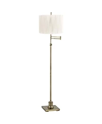 360 Lighting Westbury Modern 70" Tall Standing Floor Lamp Metal Brass Finish Linen Diamond Pleated
