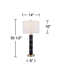 Possini Euro Design Possini Euro Rainier 30 1/2"H Faux Leather Table Lamp with Dimmer