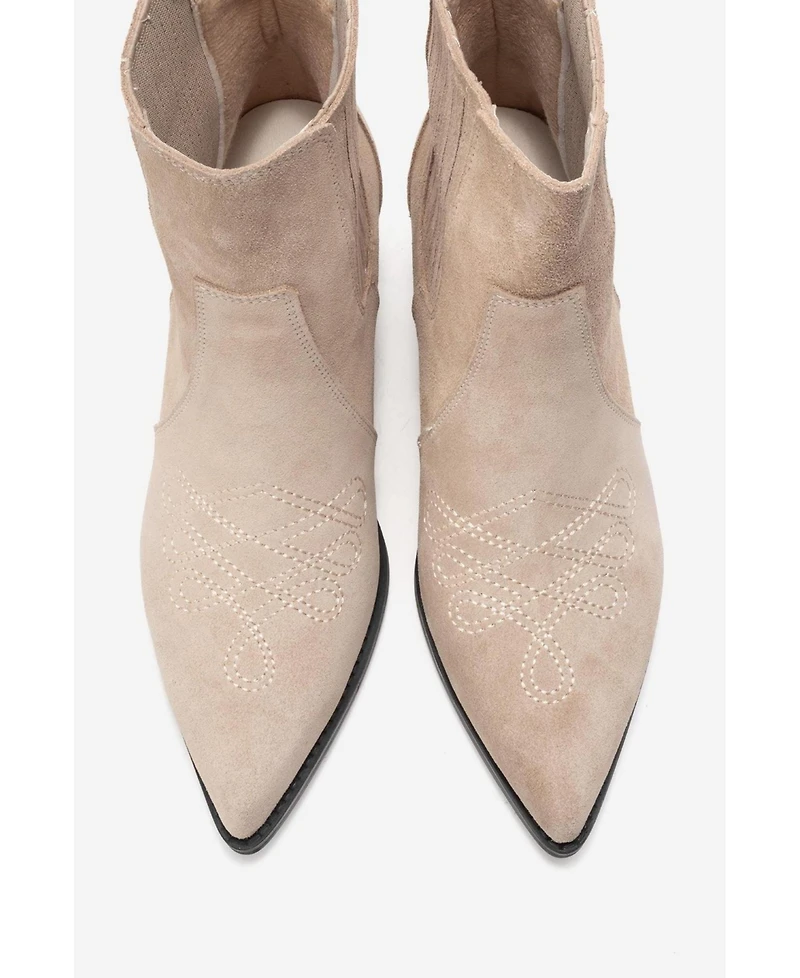 Forever & Always Shoes Women's Julieta Leather Block Heel Western Boot