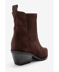 Forever & Always Shoes Women's Julieta Leather Block Heel Western Boot