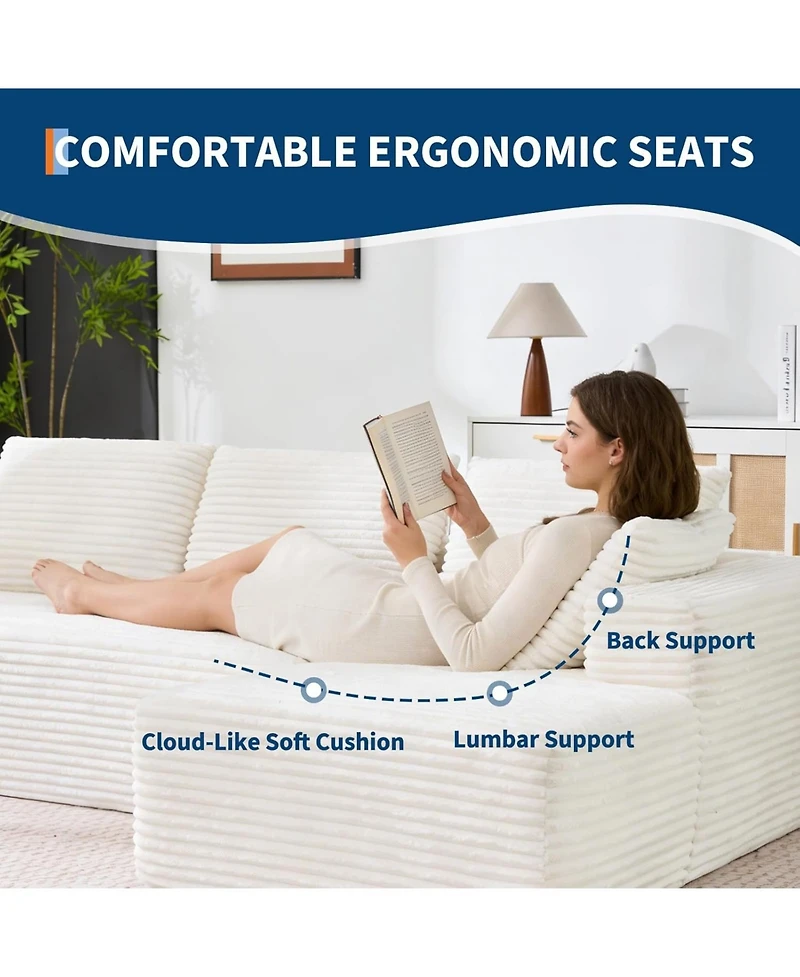 gaomon 130" U-Shaped Modular Sectional Sofa