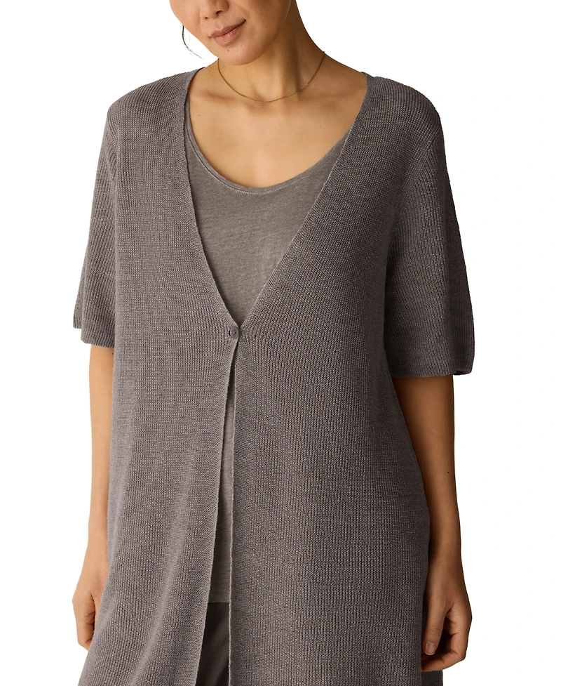 Eileen Fisher Women's V-Neck Short-Sleeve Cardigan Sweater