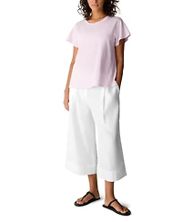 Eileen Fisher Women's Cotton Cap-Sleeve Crewneck Tee