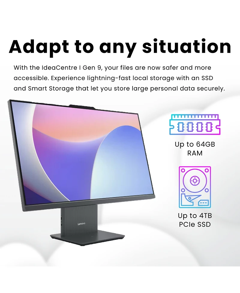 Lenovo IdeaCentre I 27" All-in-One Amd Ryzen 5 16GB Ram Amd Radeon Graphics 2TB Ssd Storage Windows 11 Pro 100Hz