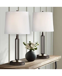 Franklin Iron Works Javier 24 1/2" High Mid Century Modern Table Lamps Set of 2 with Usb Port