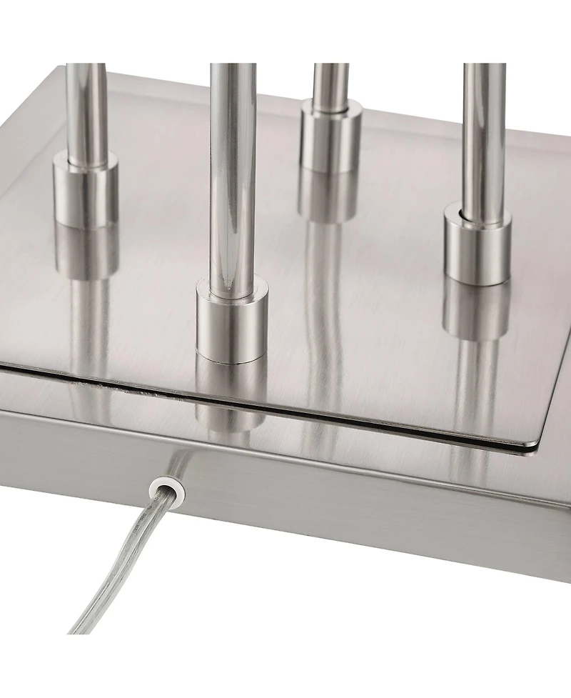 Possini Euro Design Athena Modern 72" Tall Tree Floor Lamp with Smart Socket Brushed Nickel 4-Light Clear Opal Glass for Living Room Home