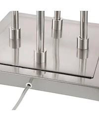 Possini Euro Design Athena Modern 72" Tall Tree Floor Lamp with Smart Socket Brushed Nickel 4-Light Clear Opal Glass for Living Room Home