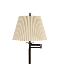 360 Lighting Modern 60" Tall Standing Floor Lamp Skinny Adjustable Swing Arm Metal Bronze Finish Pleated