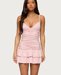 Edikted Women's Carinne Ruched Peplum Mini Dress