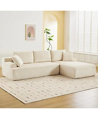 gaomon 106" Modular Sectional Sofa, Corduroy Cloud Couch with L-Shaped