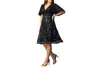 Kiyonna Women's Pretty Petals Mesh Cocktail Dress