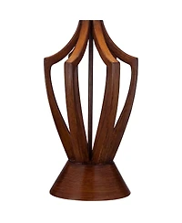 360 Lighting St. Claire 30 3/4" Tall Open Base Large Mid Century Modern End Table Lamps Set of 2 Wood Finish Living Room Bedroom