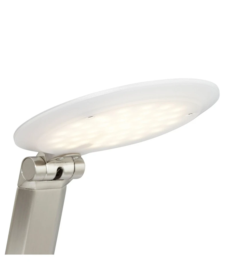 Possini Euro Design Kobie 21 3/4" High Modern Desk Lamp Adjustable Height Led Usb Port Nickel Finish Metal Home Office