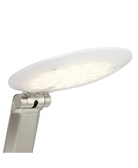 Possini Euro Design Kobie 21 3/4" High Modern Desk Lamp Adjustable Height Led Usb Port Nickel Finish Metal Home Office