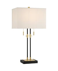 Franklin Iron Works Stefano 30 1/4" High 2-Light Pull Chain Usb Table Lamp