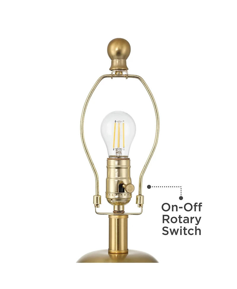 360 Lighting Anthem 21 3/4" High Small Modern Accent Table Lamp Brass Finish Metal Single Shade Living Room Bedroom