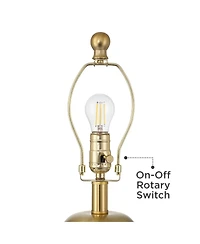 360 Lighting Anthem 21 3/4" High Small Modern Accent Table Lamp Brass Finish Metal Single Shade Living Room Bedroom