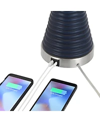 360 Lighting Maxwell 27 1/5"H Rippled Ceramic Usb Table Lamp Set with Dimmer