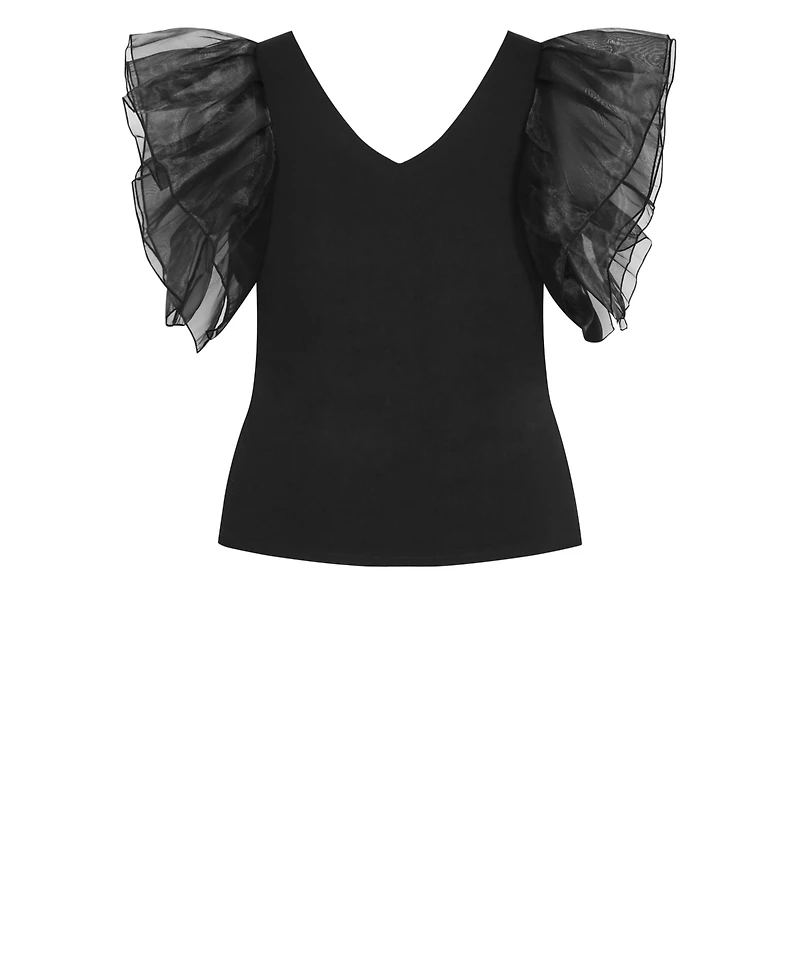 City Chic Plus size Sierra Ruffle Sleeve Top